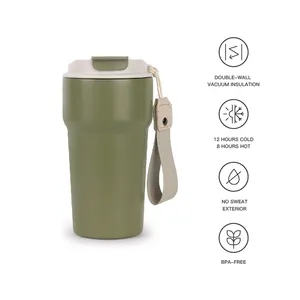 Vacuum Insulated Coffee Travel Mug Stainless Steel Reusable Coffee Tumbler For Hot And Cold Drinks