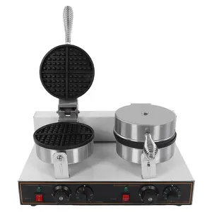 Double Rotating Waffle Maker Commercial Waffle Maker Machine Snack Food Making Machine