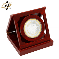 Shuanghua-pièce Souvenir en métal doré et argenté, pièce commémorative gravée sur mesure avec boîte en bois
