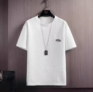 Completo T-shirt e Pantaloncini 2 Pezzi, <span class=keywords><strong>Tuta</strong></span> <span class=keywords><strong>Bianca</strong></span> da <span class=keywords><strong>Uomo</strong></span> con Lettere 3D, Streetwear Vintage, Motivo Creativo, Set Corto da <span class=keywords><strong>Uomo</strong></span> - Product Image 3