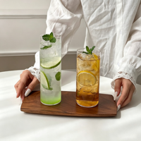 Modern glazen tumbler met rechte zijden, hoge sapbeker, highball drinkglas voor water, cocktails, ijsthee, thuis, café, restaurant