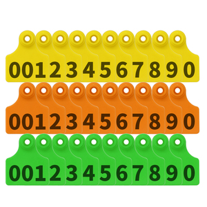 YTET002 Étiquette d'oreille pour animaux en TPU intégré, 50x42mm, codée au laser avec numéro de série, pour porcs, vaches et moutons - Product Image 1