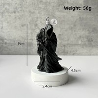 Ensemble de 6 décorations créatives faites à la main pour Halloween et Pâques : Épée sans visage à cape noire et Squelette parfumé pour les fêtes