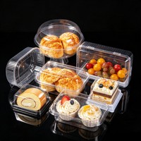 Boîtes d'emballage en PET transparent empilables, contenants alimentaires à emporter, boîtes à clapet jetables pour gâteaux, desserts, pâtisseries