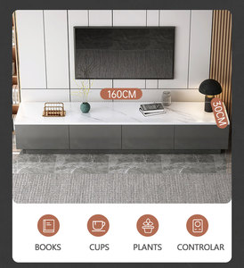 2022 thiết kế hiện đại bảng điều khiển bằng gỗ TV đứng tủ và bàn trà cà phê thiết lập mới đồ nội thất phòng khách với đá cẩm thạch hàng đầu cho phòng ngủ - Product Image 4