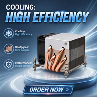 Refroidisseur de processeur pour serveur, refroidissement actif, dissipateur thermique 235W TDP, 4 caloducs en cuivre pour AMD EPYC SP3, refroidisseur pour montage en rack 2U