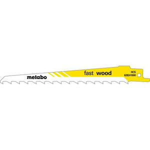 Hoja de sierra recíproca Metabo 628244000 Fast Wood HCS para corte de madera - Product Image 1