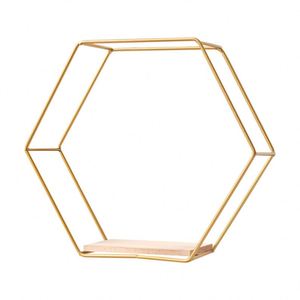 Punch-free Wall <b>Decoration</b> Shelf <b>Home</b> <b>Decoration</b> Iron Flower Stand Wooden Storage Rack Suitable for Bedroom Living Room Shelf - Product Image 6