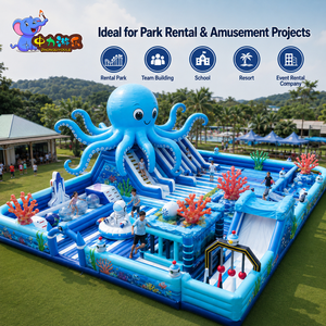 Circuito de Obstáculos Inflable Comercial de PVC Sea World con Tobogán para Alquiler en Parques, Proveedor OEM ODM de Fábrica - Product Image 3