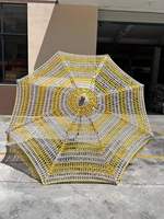 Parasol d'extérieur en corde de coton tissé à la main LS avec pompon décoratif en macramé, parasol de patio et de soleil, parasol de plage tropical