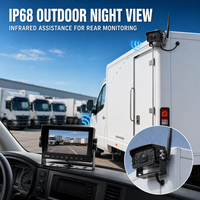 Système de caméra de recul sans fil WiFi avec moniteur IPS LCD, vision nocturne AHD, IP68, aide au stationnement pour camions, bus, camping-cars, remorques et flottes