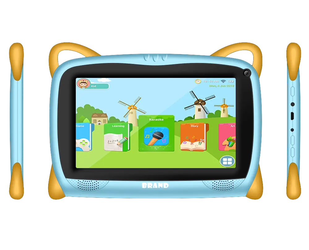 7 Inch Kids Tablet HD Screen Educational App Android Tablet Pc For Children Silicon Case