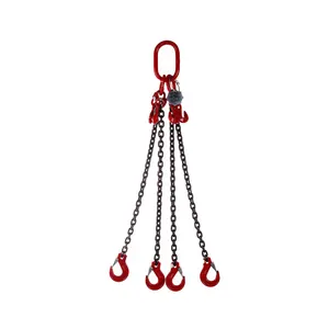 3/8" Hook Lifting Chain Slings 2 Way Lifting Sling Chain 4 Legs 100g Design For Lifting With Swivel Pivot