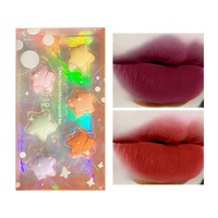Brillo labial líquido mate con efecto espejo, tinte de larga duración, resistente al agua, antiadherente, tamaño mini, labial natural de viaje, 1g*6 rojo