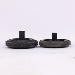 Ruedas de goma para contenedor de basura de 120L y 240L, eje hueco, resistentes al desgaste, con banda de rodadura firme, color gris, sin freno incluido - Product Image 1