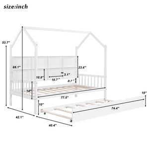<span class=keywords><strong>Lit</strong></span> double en bois moderne et durable <span class=keywords><strong>pour</strong></span> enfants avec <span class=keywords><strong>lit</strong></span> gigogne et étagère <span class=keywords><strong>pour</strong></span> chambre à coucher, appartement, hôtel, blanc - Product Image 6