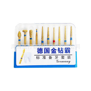 Jeu de fraises dentaires Gold Diamond Master, 10 pièces, fraises à haute vitesse pour la préparation dentaire avec tige de 1/8 pouce - Product Image 4