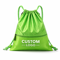 Sac à cordon personnalisé imperméable unisexe en polyester, sac de shopping, sac promotionnel avec logo, sac cadeau, sac de sport, sac à dos