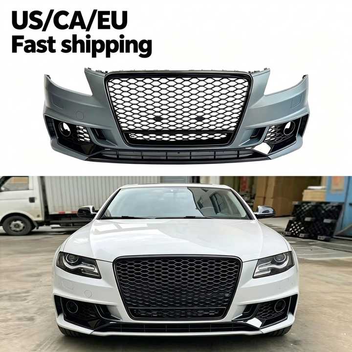 Audi A4 S4 B8用フロントバンパー（グリル付き）2008-2012年モデル