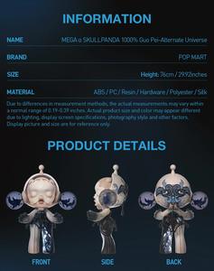 Pop Martt Mega Skullpanda 1000% Guo Pei, Juguetes del Universo Alternativo para Decoración Moderna del Hogar, Set de Juguetes Coleccionables para Accesorios de Escritorio - Product Image 6