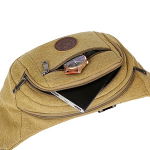 Riñonera Unisex Vintage de Lona Impermeable de Gran Capacidad, Duradera, con Logotipo Personalizado, para Exteriores, al por Mayor - Product Image 5