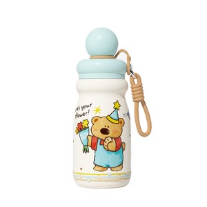 Bouteille d'eau isotherme pour enfants avec motif de dessin animé mignon, 500 ml, bouteille thermos portable avec sangle pour les voyages, pour enfants - Product Image 6