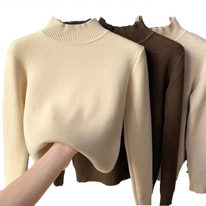 Pull à col roulé pour femme, tricoté épais, à manches longues, couleur unie, vêtements décontractés pour l'automne et l'hiver - Product Image 4