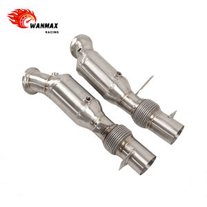 Tuyau de descente haute performance en acier inoxydable pour BMW <span class=keywords><strong>760Li</strong></span> XDrive G12 6.0L <span class=keywords><strong>V12</strong></span> bi-turbo - Tuyau avant avec catalyseur à haut débit - Product Image 4