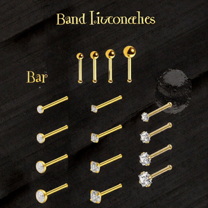 Venta al por mayor de acero inoxidable 304 chapado en oro Zirconia recta poste alfileres de <span class=keywords><strong>nariz</strong></span> <span class=keywords><strong>Piercing</strong></span> para el cuerpo joyería para ocasiones de fiesta y regalo - Product Image 2