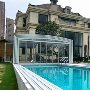 Sala de sol eléctrica al aire libre cubierta de <span class=keywords><strong>vidrio</strong></span> de piscina cerrada cubierta automatizada - Product Image 1
