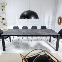 Ensemble de table de salle à manger extensible moderne de luxe meubles de cuisine rétractables table de salle à manger extensible en pierre frittée avec dessus en marbre