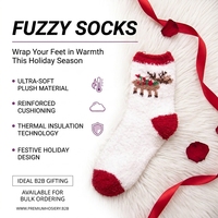 Chaussettes douillettes de Noël pour femmes - Chaussettes d'hiver tricotées avec motif renne mignon en polaire corail douce, cadeau de fêtes pour filles et adolescentes