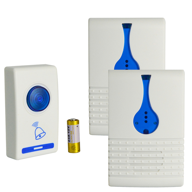 CE Certified 32 Melodies Wireless Doorbell Electric Bell with 2 Receivers Supermarket Doorbells