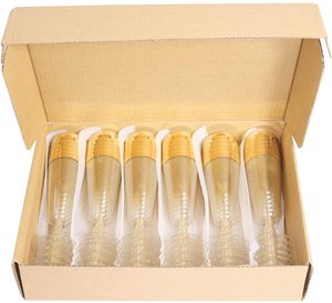 Or En Plastique <span class=keywords><strong>Champagne</strong></span> Flutes-5oz Or Glitter avec une Jante D'or <span class=keywords><strong>Champagne</strong></span> Tasses En Verre Parfait pour la Partie/Mariage - Product Image 6
