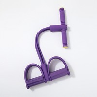 Cuerda Elástica de 6 Tubos con Pedal, Equipo de Fitness para Adelgazar Piernas y Entrenamiento Abdominal, Cuerda Elástica para Yoga y Abdominales