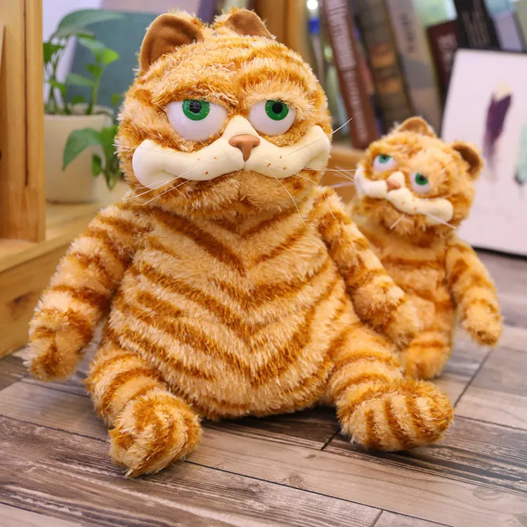 Fat Orange plush cat stuffed Animals Toy,Lifelike yellow tabby cat kitty toy for boys and girls children Xmas birthday gift