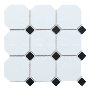 Trong KHO 4 ''Trắng Mix Black Dot gốm <span class=keywords><strong>Octagon</strong></span> <span class=keywords><strong>Mosaic</strong></span> sàn gạch cho phòng tắm thiết kế văn phòng - Product Image 6