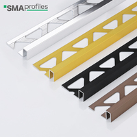 Profilé de finition en alliage d'aluminium Q-Edge pour carrelage mural et de sol en céramique – Utilisation cuisine et salon – Étanche et durable