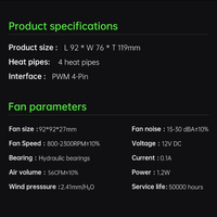 Dissipateur thermique en cuivre RGB Snowman Value avec 4 caloducs, ventilateur PWM à roulement fluide de 90 mm, fonctionnement silencieux, effets multicolores pour PC