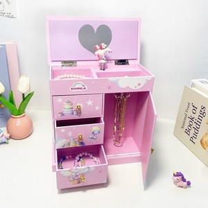 Caja Musical Giratoria Estilo Guardarropa Vintage de Papel Ecológico con Canción Personalizada, Organizador de Joyas para Dormitorio, ¡Gran Venta! - Product Image 1