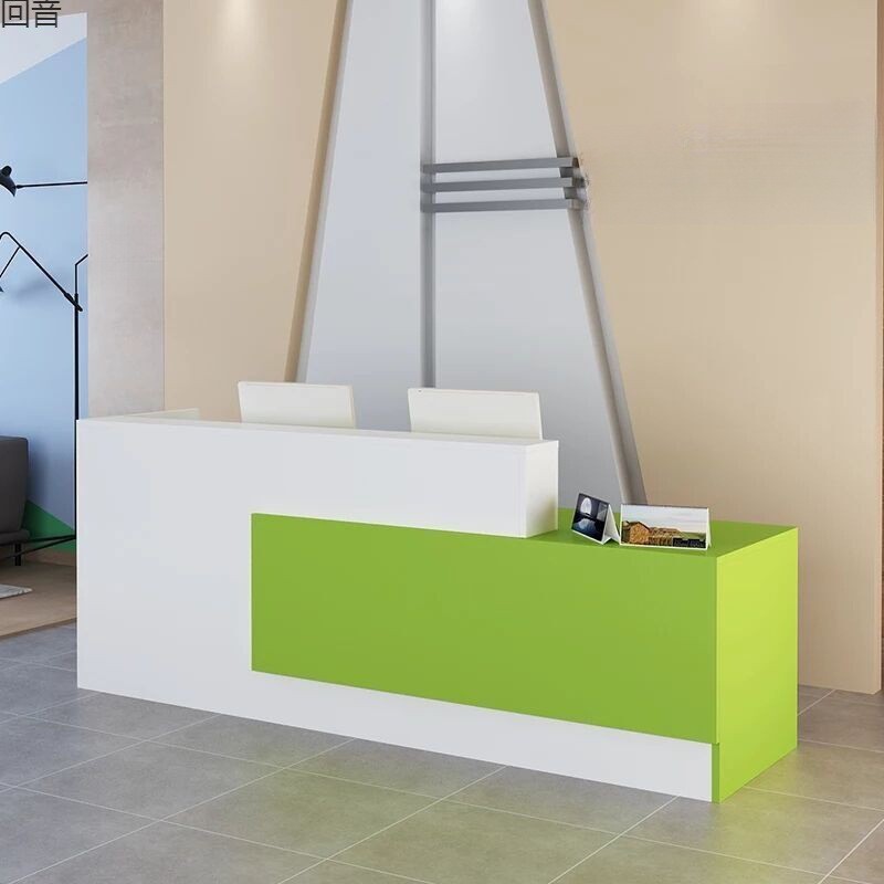 Office Front Counter Modern Design Customized logo MFC Wood Counter ...