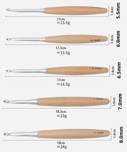 Handmade DIY Weaving Tool Multi Specification Wooden Handle <b>Crochet</b> <b>Hook</b> Portable 3mm Knitting Needles for Fashion Knitting - Product Image 3