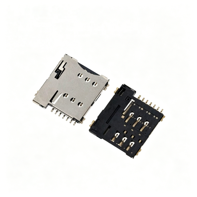 2 Pcs Sim Mini Truck 6P Self-Propelled Smt Patch Type B Push Mobile Phone Card Holder Interface