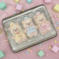 Jouet anti-stress ours en silicone de qualité alimentaire, mignon et floqué, avec sangle, sensation de pâte à modeler, pour enfants et jeunes
