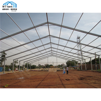 Tente de mariage en PVC transparent avec cadre noir 15m x 30m, capacité 220 personnes, chapiteau extérieur en aluminium pour banquet, événement, fête