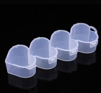 Boîte de rangement transparente multi-compartiments en forme d'ours pour bijoux, étui organisateur en plastique PP pour élastiques à cheveux et boucles d'oreilles, boîte d'emballage en gros