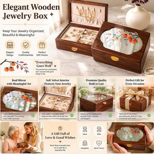 Wooden Tea Storage Box Rectangle Multi Compartment For Home <b>Kitchen</b> Coffee Tea Organizing - Product Image 2