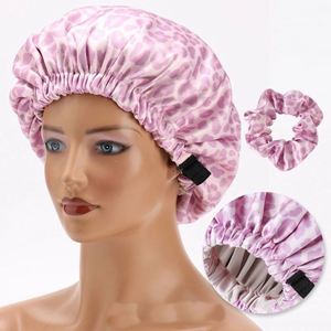 Bonnet en satin de soie double couche pour femme avec bande élastique réglable pour dormir - Portable, imprimé sur mesure avec votre marque - Product Image 2