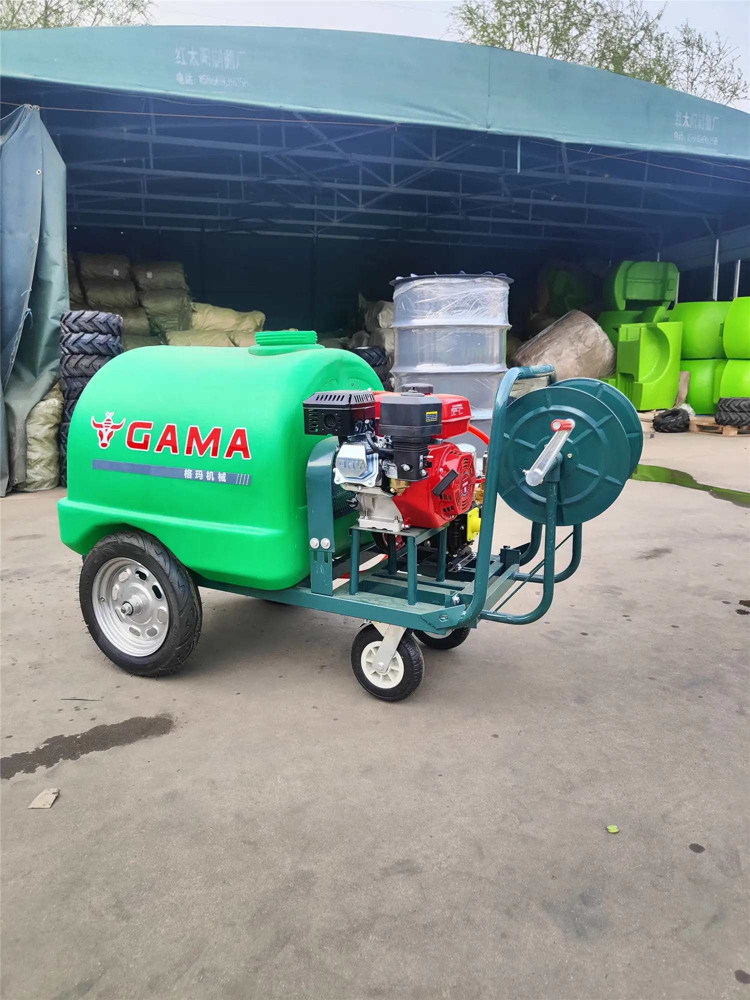 Pulverizador de carrinho agrícola 100L 200L 300L para jardim, máquina portátil de pulverização de pesticidas a gasolina