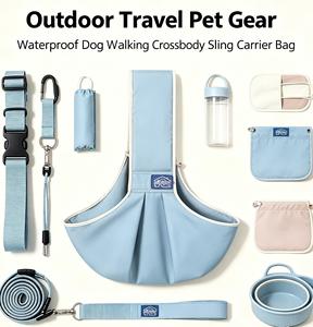 Waterproof <b>Pet</b> Sling <b>Carrier</b> Bag Dirt Resistant Canvas Crossbody Shoulder Bag for Small Medium Dogs Cats Outdoor Walking Travel - Product Image 1